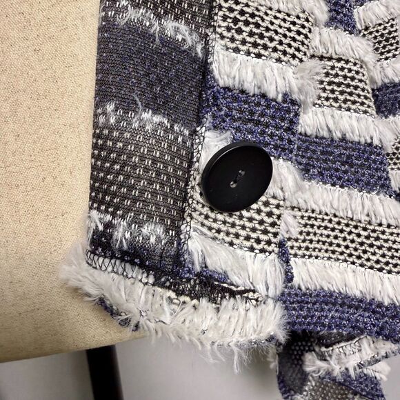 Damee, Inc. Textured Fridge Cardigan Sweater Navy & White Stripes Sz M 2/$50 - Picture 10 of 13